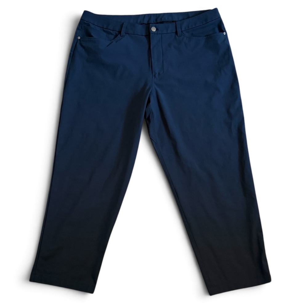 Lululemon ABC Relaxed-Fit 5 Pocket Pant Mens 38 Navy Blue Warpstreme Tech Chino